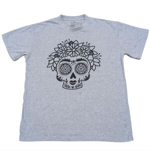 Dia De Los Muertos Graphic T-Shirt Celebration Collection Gray And Black M